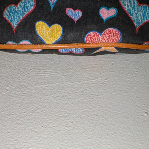 Dooney & Bourke Black Heart Y2K Pattern Shoulder Bag with Tan Straps - Picture 5 of 16